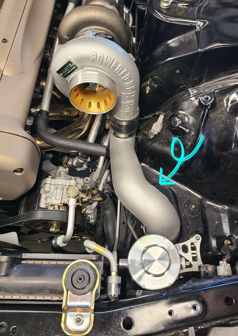 Load image into Gallery viewer, U.P.G. HKS 4R single turbo conversion hotpipe to OEM piping