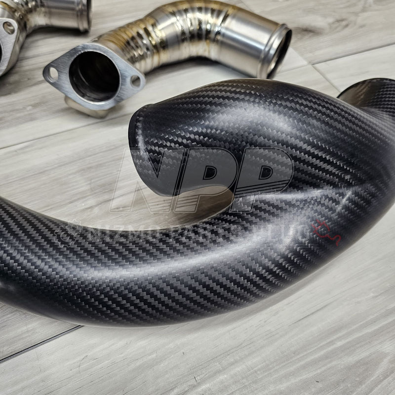 Load image into Gallery viewer, Muse Japan R32 GTR Dry Carbon x Titanium Air Inlet Pipe Set - NizmoPartsPlug