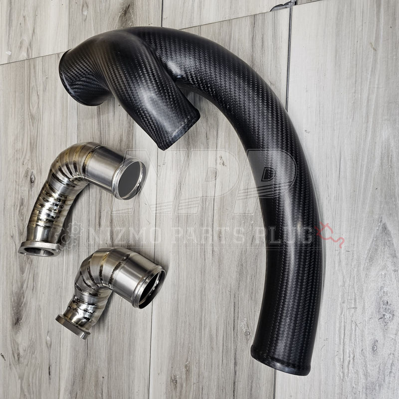 Load image into Gallery viewer, Muse Japan R32 GTR Dry Carbon x Titanium Air Inlet Pipe Set - NizmoPartsPlug