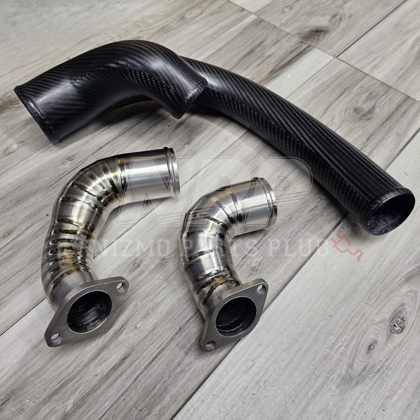 Muse Japan R32 GTR Dry Carbon x Titanium Air Inlet Pipe Set - NizmoPartsPlug