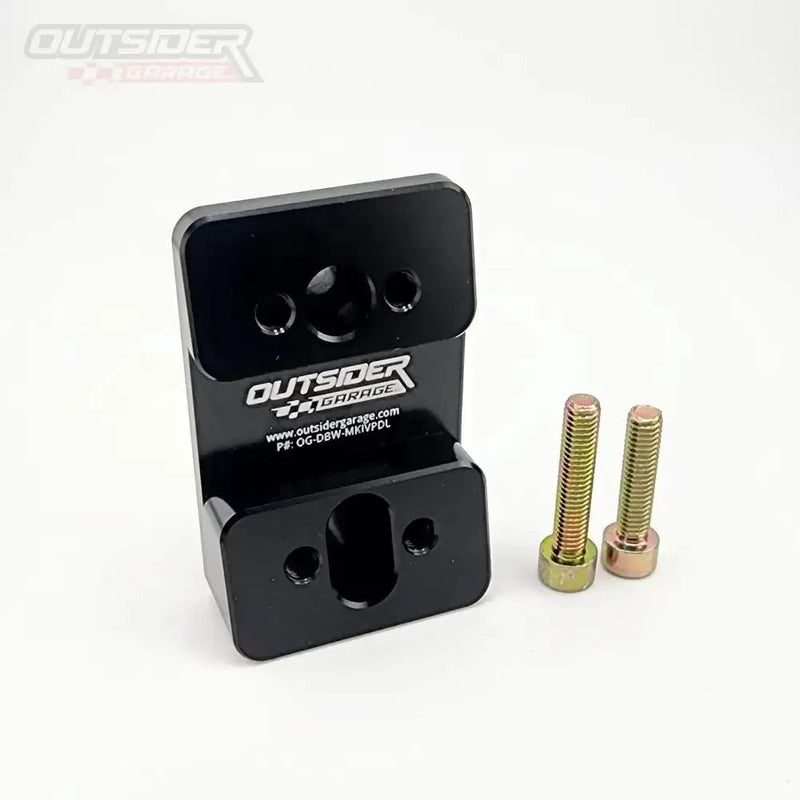 Load image into Gallery viewer, Black anodized DBW pedal adapter for Toyota MKIV Supra/Lexus IS300, includes two mounting bolts.