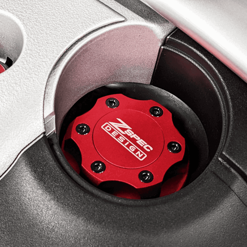 ギャラリービューアに画像をロードする, ZSPEC Billet Oil Filler Cap for Nissan/Infiniti/Datsun, Red Cap w/ Titanium Accents