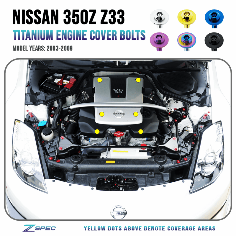 Load image into Gallery viewer, ZSPEC Engine Cover Fasteners for '03-09 Nissan 350z DE & HR, Grade-5 Titanium