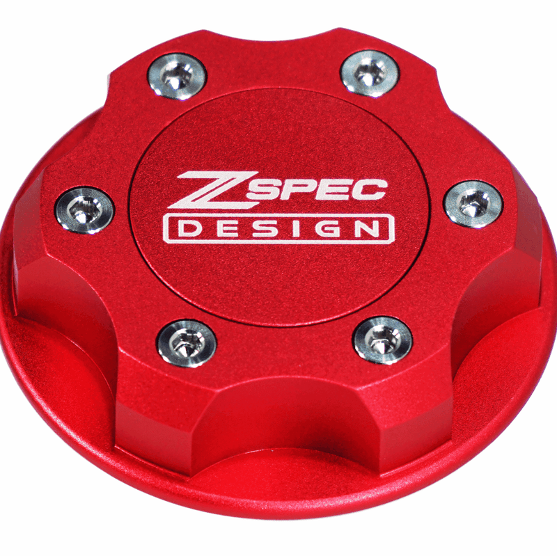 ギャラリービューアに画像をロードする, ZSPEC Billet Oil Filler Cap for Nissan/Infiniti/Datsun, Red Cap w/ Titanium Accents