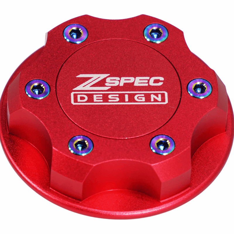 ギャラリービューアに画像をロードする, ZSPEC Billet Oil Filler Cap for Nissan/Infiniti/Datsun, Red Cap w/ Titanium Accents