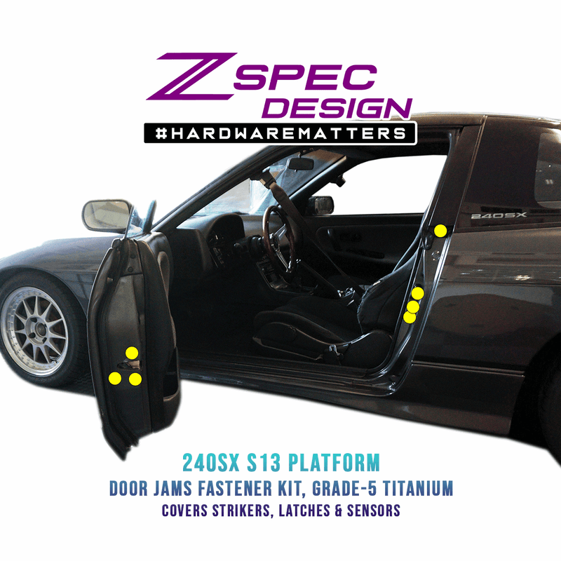 Load image into Gallery viewer, ZSPEC Dress Up Bolts® Fastener Kit, Door Jams Area for Nissan 240SX S13 (& Silvia), Titanium