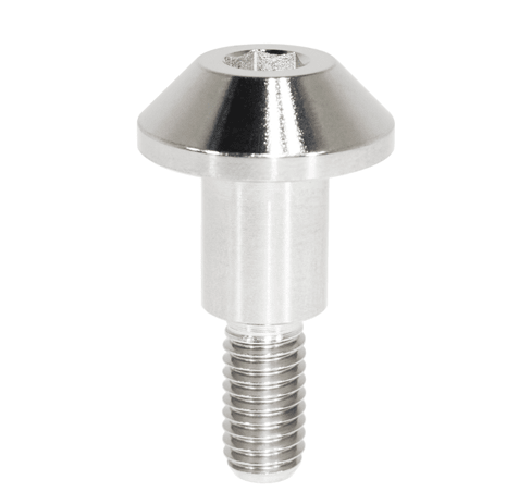 Load image into Gallery viewer, Shiny silver titanium valve cover bolt for Nissan/Infiniti VQ engines, isolated on a white background.