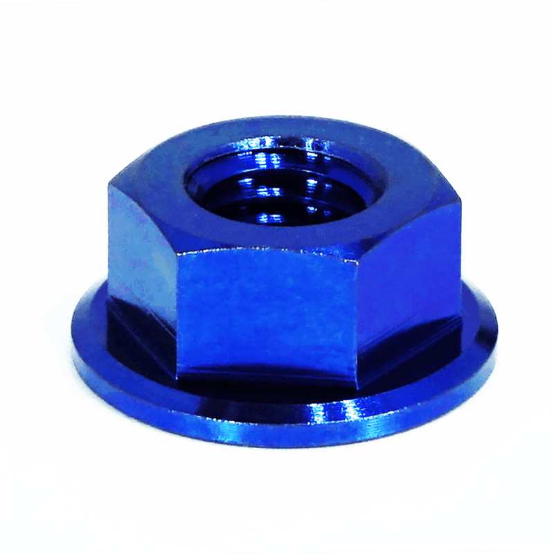 Load image into Gallery viewer, Blue Grade-5 titanium flange nut for SR20DET Red Top valve cover hardware kit.