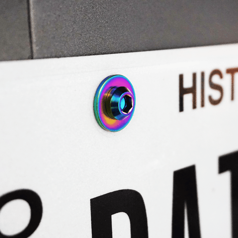 Load image into Gallery viewer, ZSPEC titanium fastener bolt for 1970-78 Datsun S30, featuring a vibrant rainbow-anodized finish.