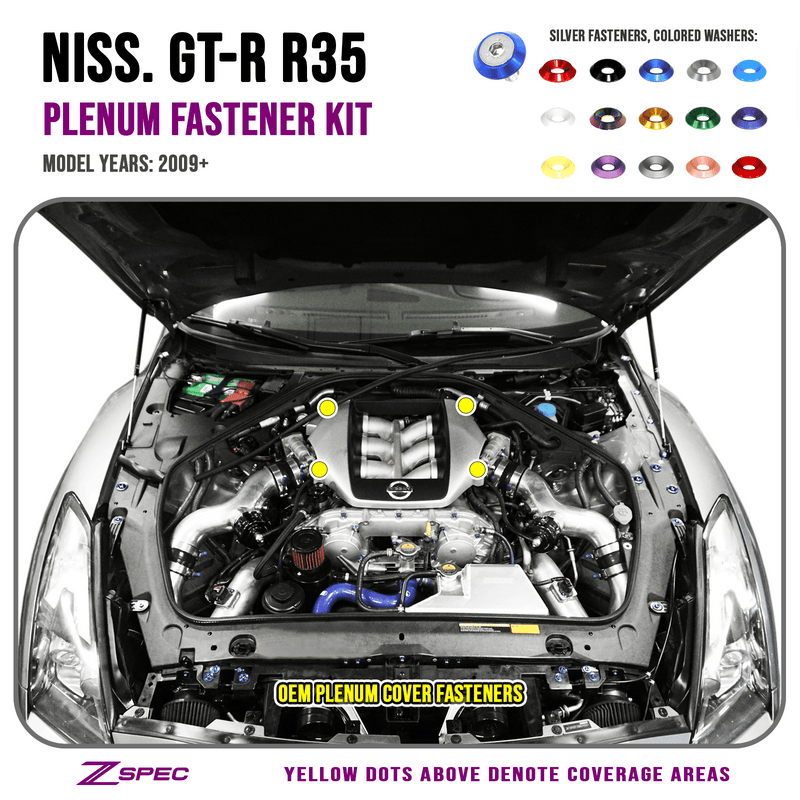 Cargue la imagen en el visor de la galería, ZSPEC Plenum Cover Fasteners for Nissan Skyline GT-R/GTR R35, Stainless & Billet