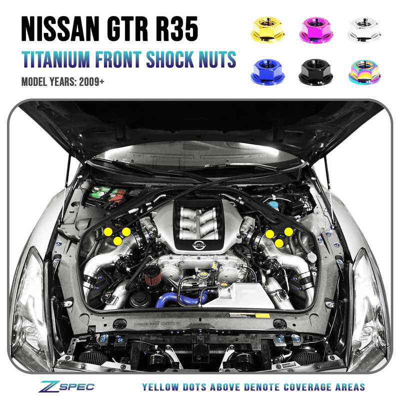 Cargue la imagen en el visor de la galería, Front Shock Tower Nuts fits Nissan Skyline GT-R/GTR R35, Titanium GR5