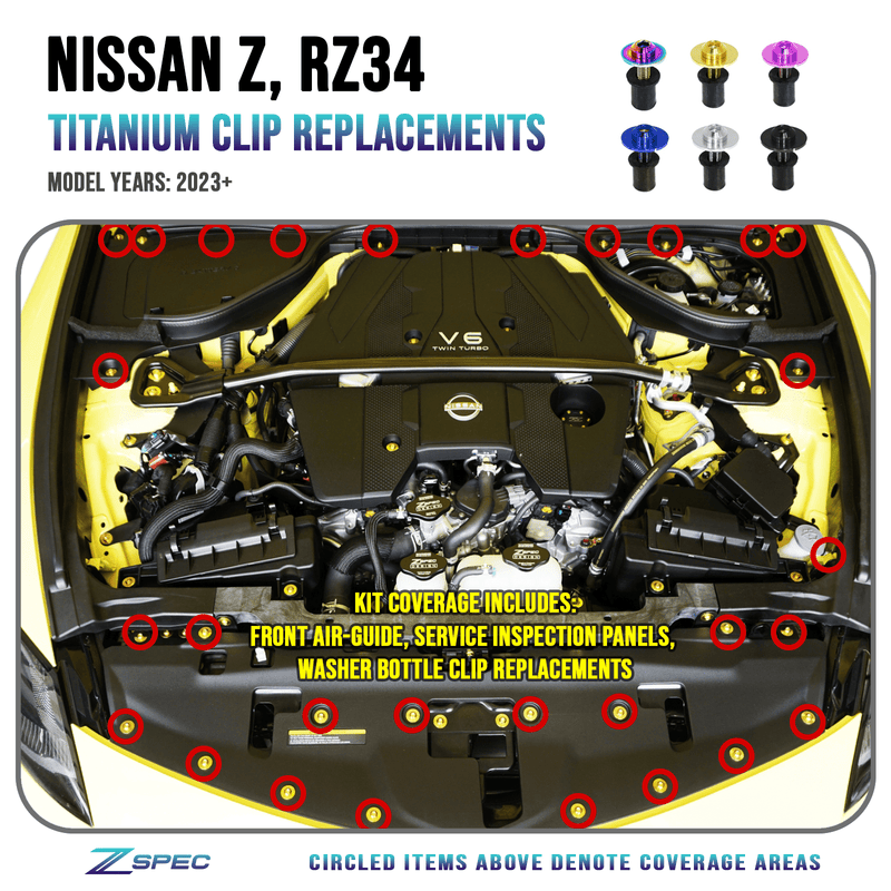 Load image into Gallery viewer, ZSPEC Plastic-Clips Replacement Kit for '23+ Nissan Z RZ34, Grade-5 Titanium