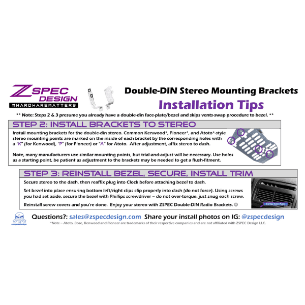 Load image into Gallery viewer, ZSPEC LHD Double-Din Radio Bezel w/Brackets for '90-99 Nissan Z32 300zx