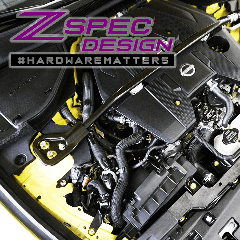 ギャラリービューアに画像をロードする, ZSPEC Stage-1 gold hardware kit installed on a Nissan Z RZ34 engine bay.