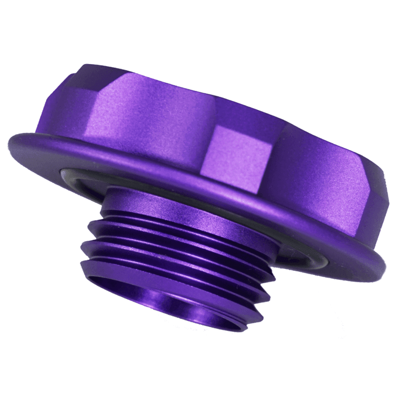 Load image into Gallery viewer, ZSPEC purple billet oil filler cap for Nissan, Infiniti, and Datsun engines, featuring a threaded design.