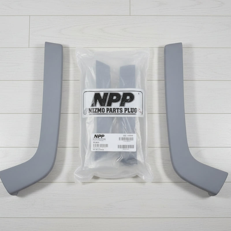 Load image into Gallery viewer, New, grey Nismo S-Tune rear bumper under spoiler set for R34 GTR. Includes loose parts and others in NPP packaging.