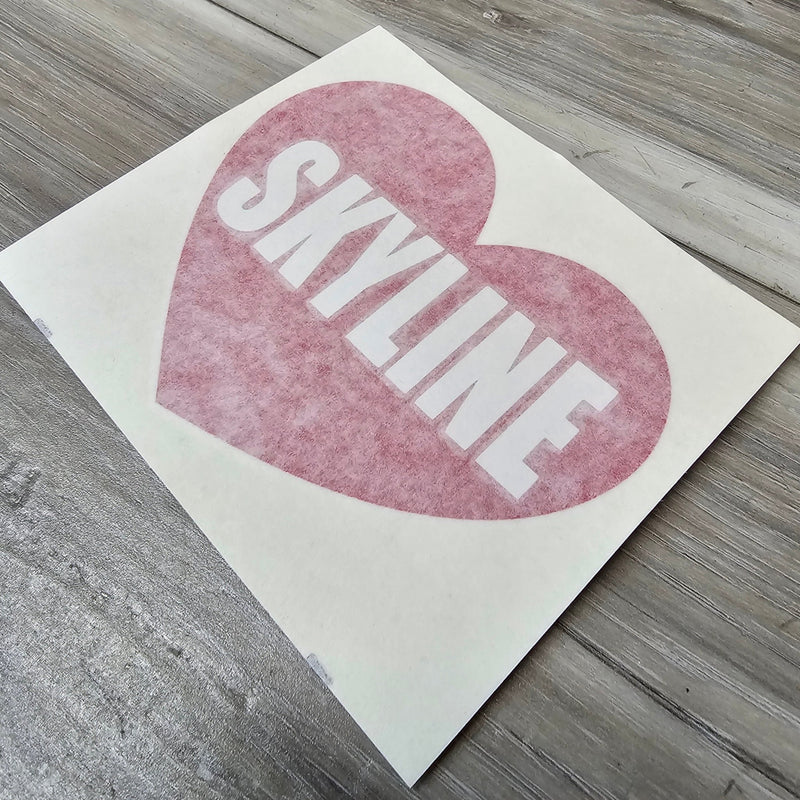 Load image into Gallery viewer, Nissan Skyline Heart Racing Quarter Glass Decal PMC•S - NizmoPartsPlug