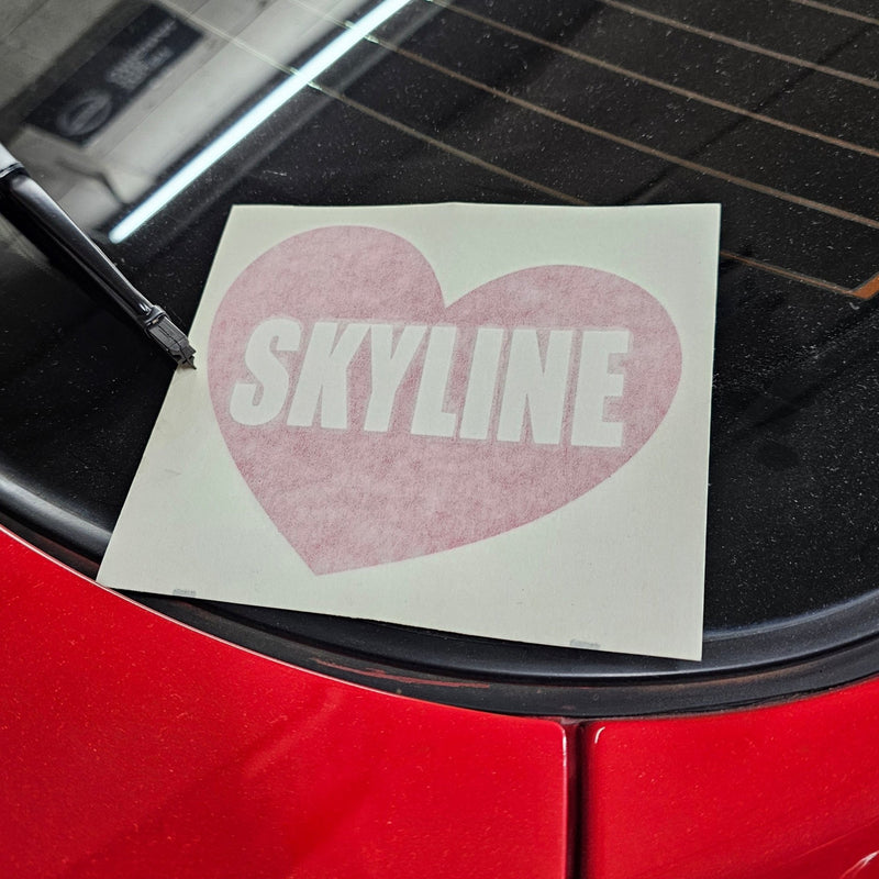 Load image into Gallery viewer, Nissan Skyline Heart Racing Quarter Glass Decal PMC•S - NizmoPartsPlug