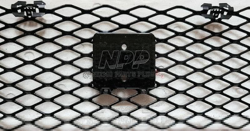Load image into Gallery viewer, Black diamond-mesh front upper grill for Nissan R34 Skyline GTR with mounting brackets.