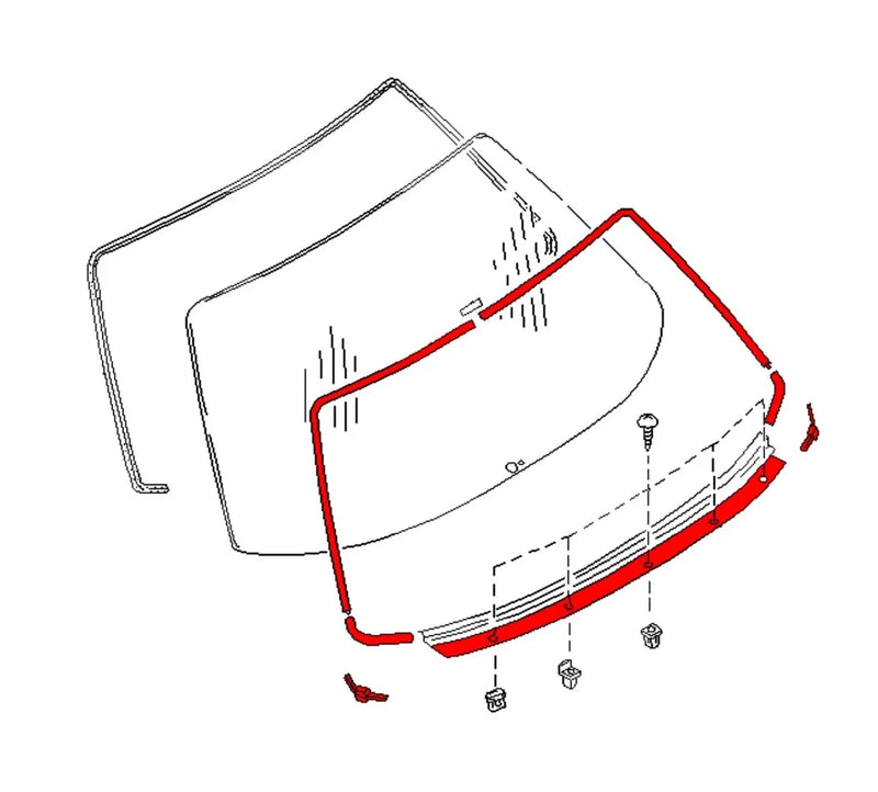 Load image into Gallery viewer, Nissan R32 Skyline Coupe Rear Windshield Molding Complete Set - NizmoPartsPlug
