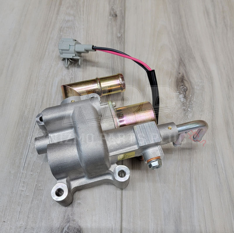Load image into Gallery viewer, Nissan R34 Skyline GTT RB25DET NEO idle air control valve, silver metal finish with gold-tone cylinder and wire lead.