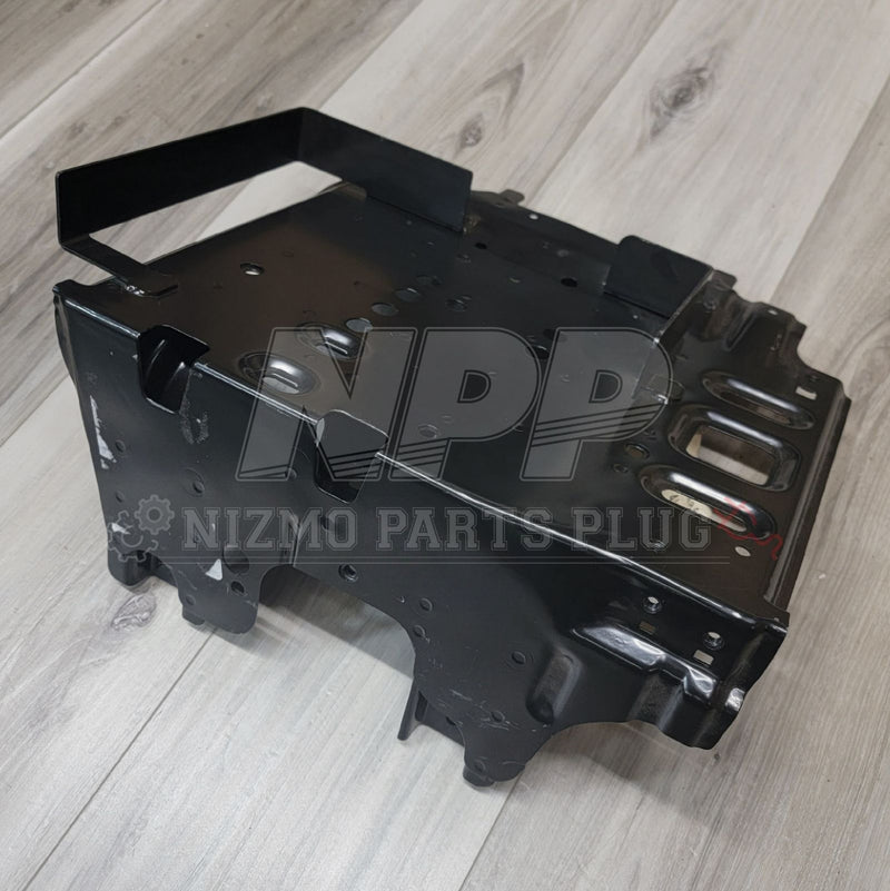 Load image into Gallery viewer, Black metal battery bracket assembly for Nissan R34 Skyline GTR (cold weather package).