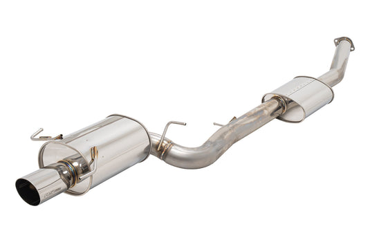 APEXi RS Evolution stainless steel catback exhaust for R33 Skyline, features dual polished mufflers.