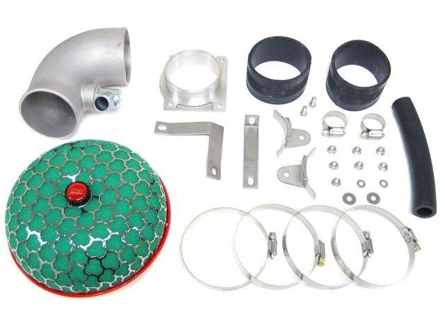 Load image into Gallery viewer, HKS SMF Reloaded intake for Nissan S13 SR20DET, featuring a green filter, metal piping, and included hardware.
