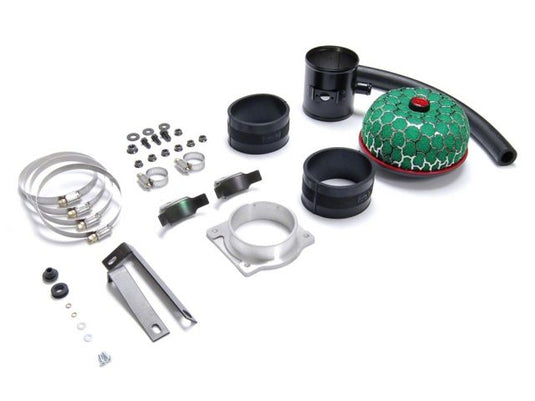 HKS SMF Reloaded air intake kit for S13 240SX with green filter element and mounting hardware.