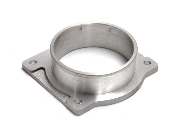 Load image into Gallery viewer, Silver aluminum HKS air intake adapter flange for S13 Nissan 240SX, new condition.
