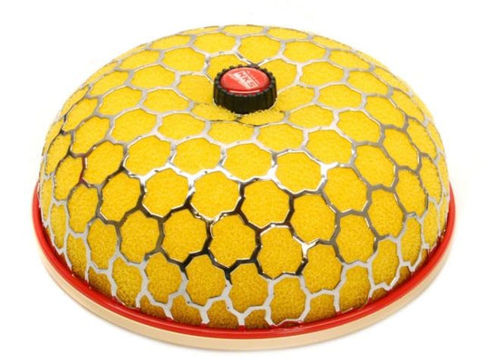 HKS Racing Suction air filter for Nissan S14/S15, featuring a yellow foam element with a silver honeycomb cage.
