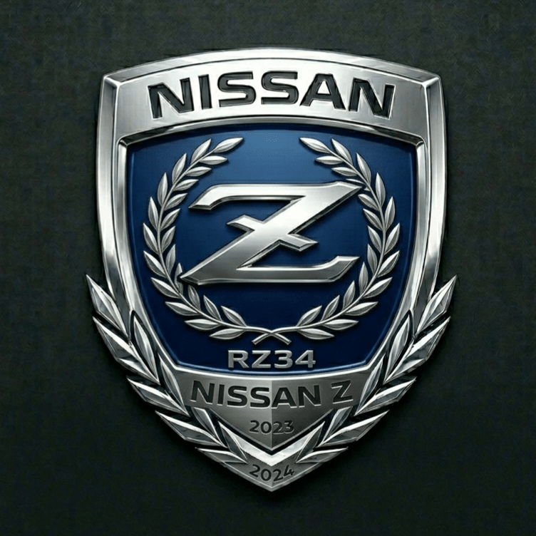 Load image into Gallery viewer, Nissan Z logo with 'RZ34' on a dark background
