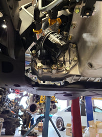 U.P.G Skyline GTR oil filter relocation kit with Greddy oil cooler adapter