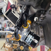 U.P.G Skyline GTR oil filter relocation kit with Greddy oil cooler adapter with Taarks block adapter