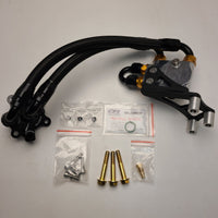 U.P.G Skyline GTR oil filter relocation kit with Greddy oil cooler adapter with Taarks block adapter