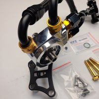 U.P.G Skyline GTR oil filter relocation kit with Greddy oil cooler adapter with Taarks block adapter