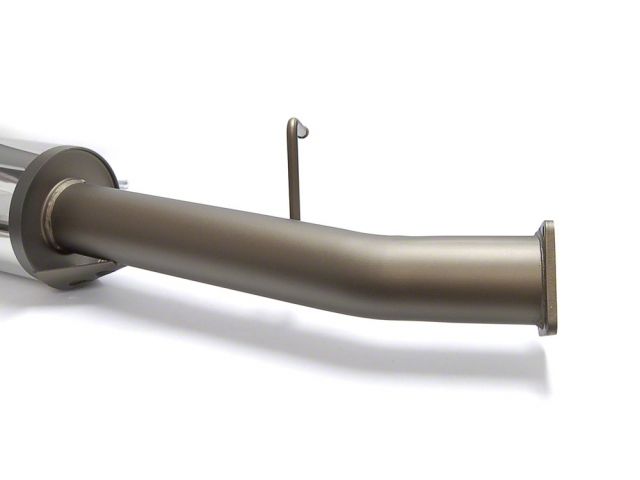 Load image into Gallery viewer, HKS Hi-Power 85mm exhaust for S14. Features matte metallic finish, flange, and hanger on a clean stainless pipe.

