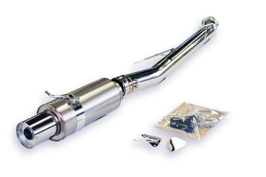 Shiny chrome HKS High Power exhaust system for Toyota Supra JZA80 with mounting hardware included.