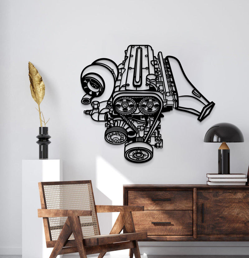 Load image into Gallery viewer, 2JZ Metal Engine Block Wall Art - MTEB-0001
