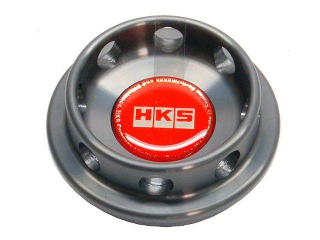Load image into Gallery viewer, HKS D1 Limited Edition grey oil filler cap for Mazda engines with a red center emblem.
