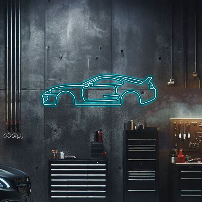 ギャラリービューアに画像をロードする, Supra MK4 Metal Neon Car Wall Art - MTN0046
