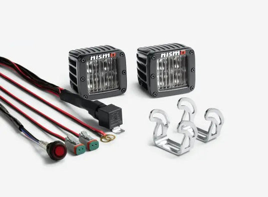 NISMO Off Road 4 Inch Square Driving Lights Titan Xterra Frontier Pathfinder - NizmoPartsPlug