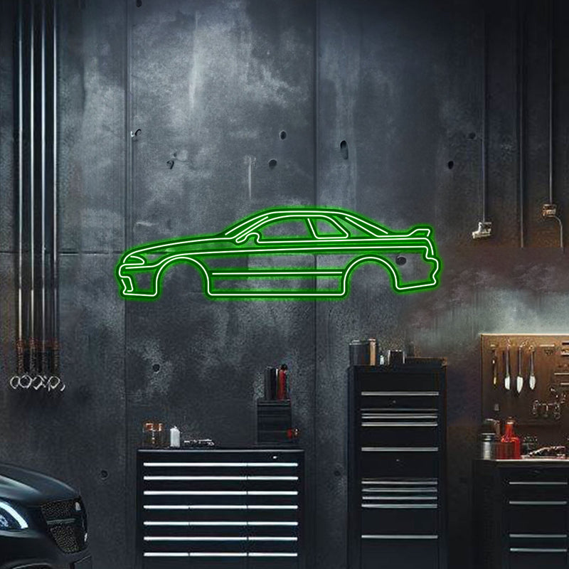 Cargue la imagen en el visor de la galería, Skyline GT-R R32 Metal Neon Car Wall Art - MTN0035
