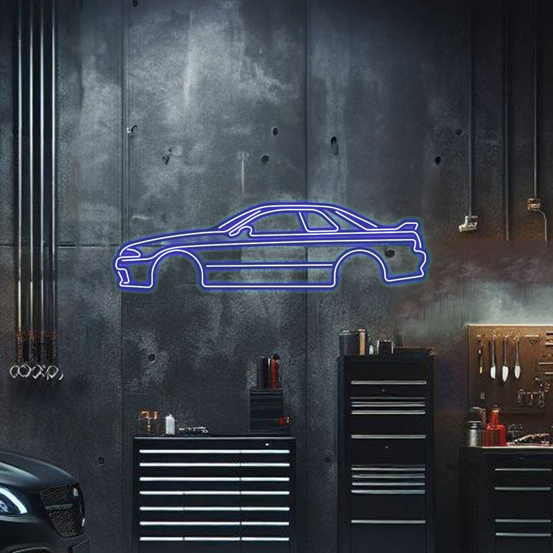 Cargue la imagen en el visor de la galería, Skyline GT-R R32 Metal Neon Car Wall Art - MTN0035
