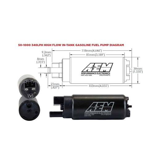 AEM 340LPH High Flow In-Tank FUEL PUMP Kit (50-1000)