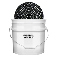 WASH&WHIPS Chenille Premium Scratch-Free Microfiber Lint-Free Blue Wash Mitt 8" x 10"in & Black Pitstop Particle Interceptor