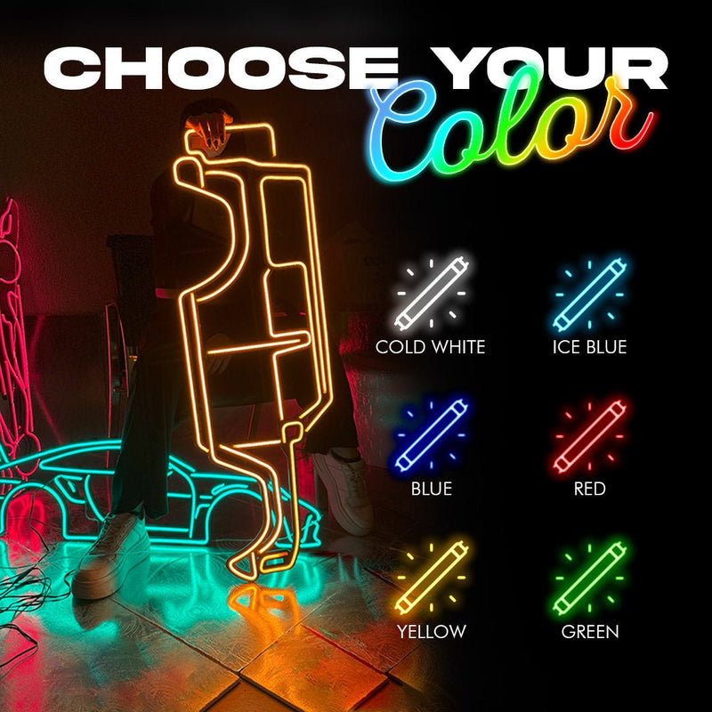 ギャラリービューアに画像をロードする, Your Personalized Metal Neon Car Wall Art - MTN0051
