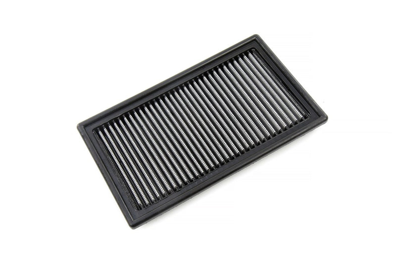Load image into Gallery viewer, HPS drop-in panel air filter for Nissan 240SX (S13/S14), black frame with pleated filter material.
