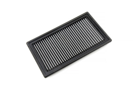 HPS drop-in panel air filter for Nissan 240SX (S13/S14), black frame with pleated filter material.
