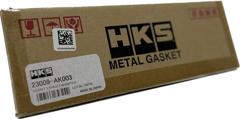 Load image into Gallery viewer, HKS Exhaust Manifold Gaskets packaging featuring part # 23009-AK003, suitable for RB26DETT applications.
